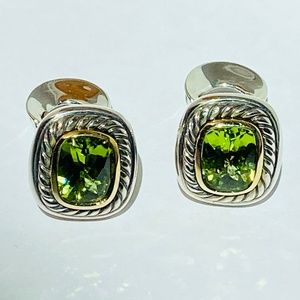 David Yurman Stud Peridot Earrings.